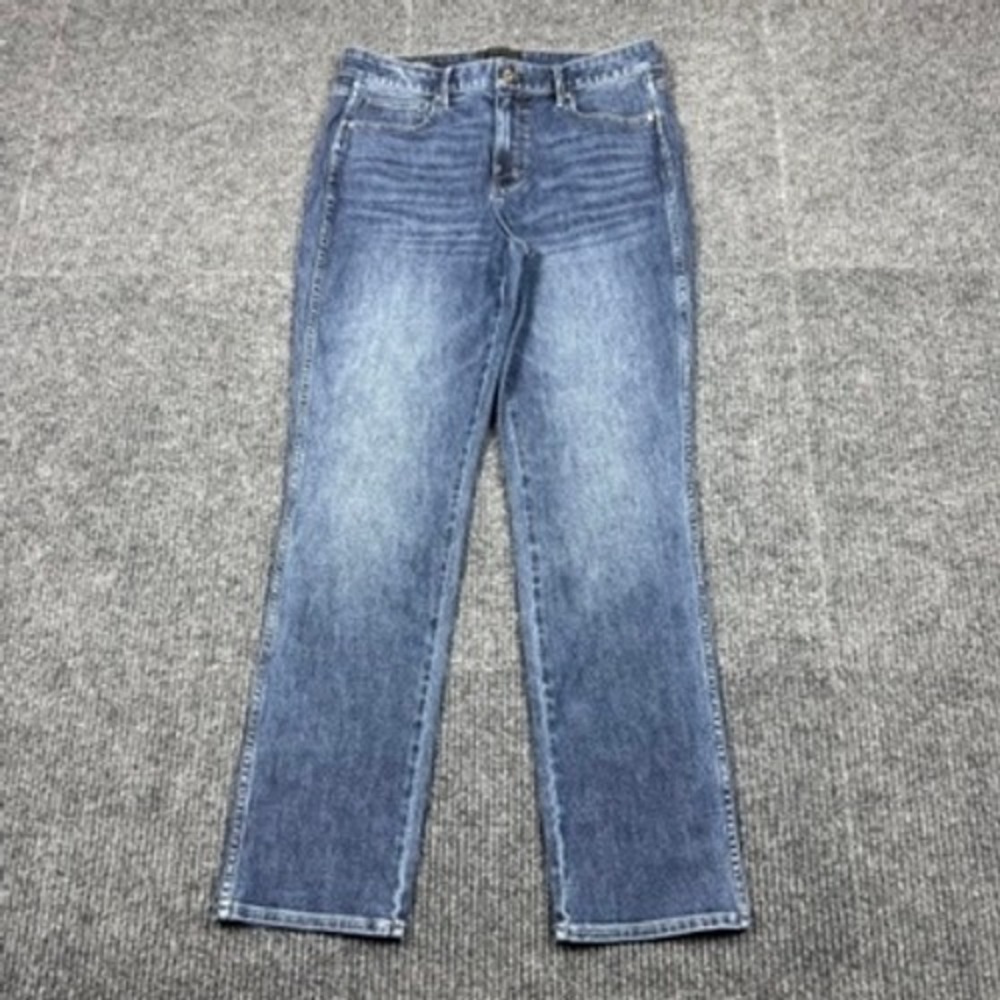 White House Black Market High-Rise Straight Sculpt Jeans Blue 8 570382166